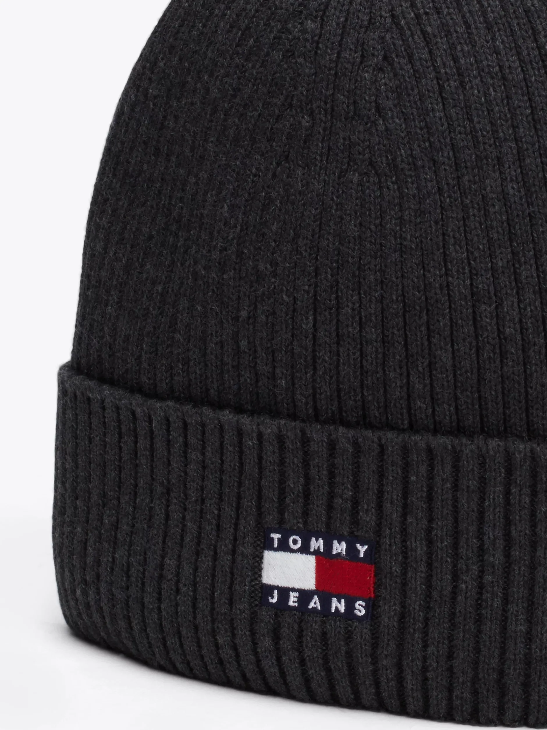 Czapki|Czapki I Szaliki*Tommy Hilfiger Prążkowana Czapka Typu Beanie Heritage DARK GREY HEATHER
