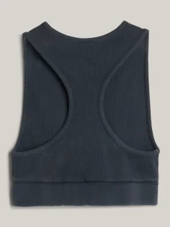 T-Shirty*Tommy Hilfiger Prążkowana Koszulka O Skróconym Kroju Bez Rękawów WET SLATE