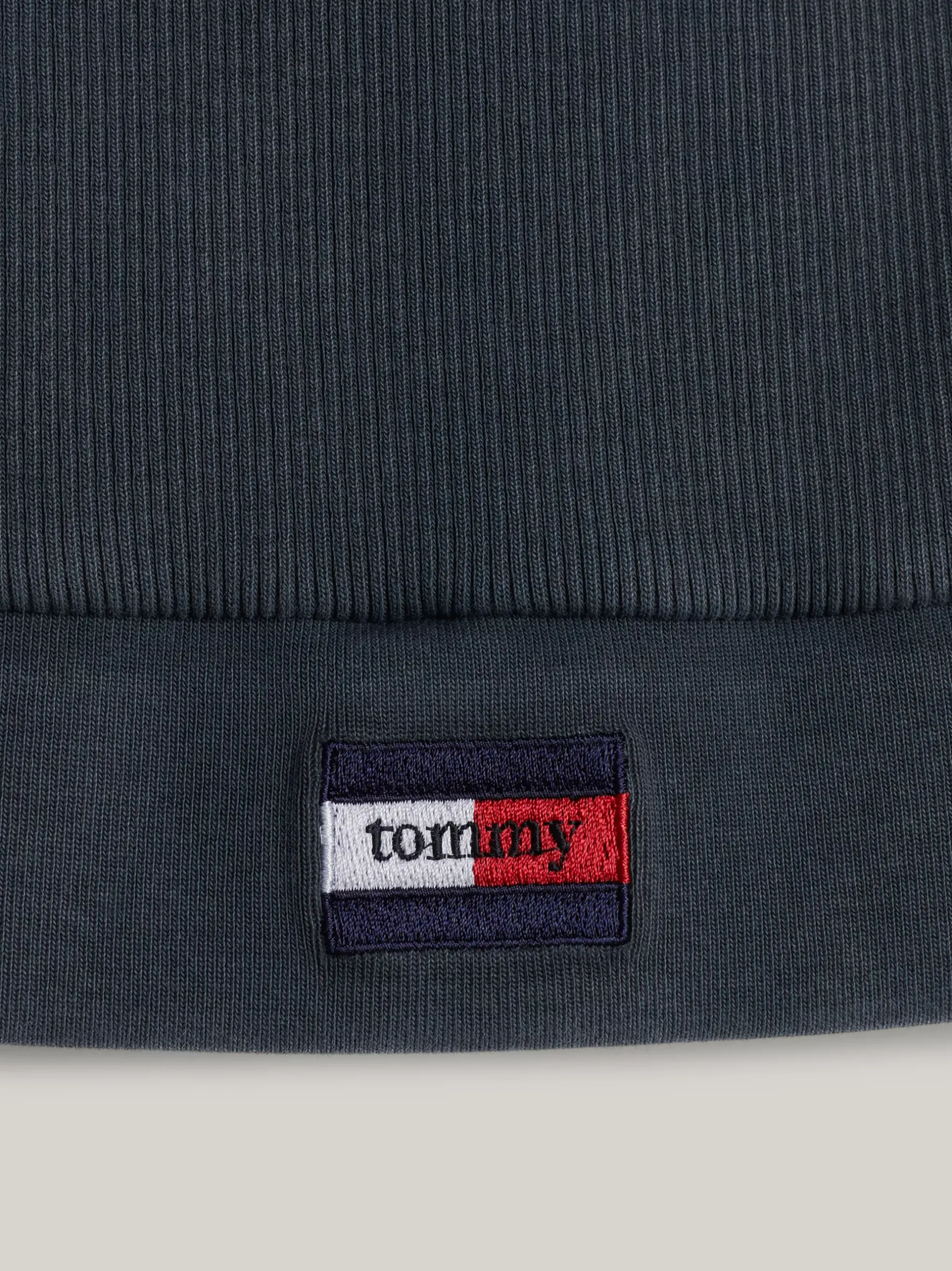 T-Shirty*Tommy Hilfiger Prążkowana Koszulka O Skróconym Kroju Bez Rękawów WET SLATE