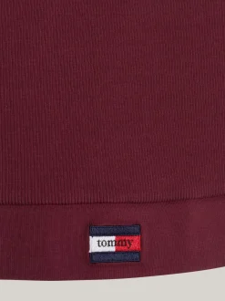 T-Shirty*Tommy Hilfiger Prążkowana Koszulka O Skróconym Kroju Bez Rękawów DEEP ROUGE