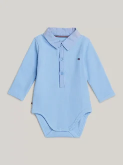 Dziewczynki|Chłopcy*Tommy Hilfiger Prążkowane Body Z Kołnierzykiem VESSEL BLUE