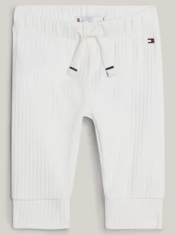 Dziewczynki|Chłopcy*Tommy Hilfiger Prążkowane Joggery Essential O Regularnym Kroju ANCIENT WHITE