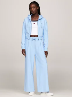 Spodnie*Tommy Hilfiger Prążkowane Joggery Z Szerokimi Nogawkami VESSEL BLUE