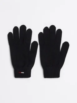 Rękawiczki|Czapki I Szaliki*Tommy Hilfiger Prążkowane Rękawiczki Z Podłużną Flagą BLACK