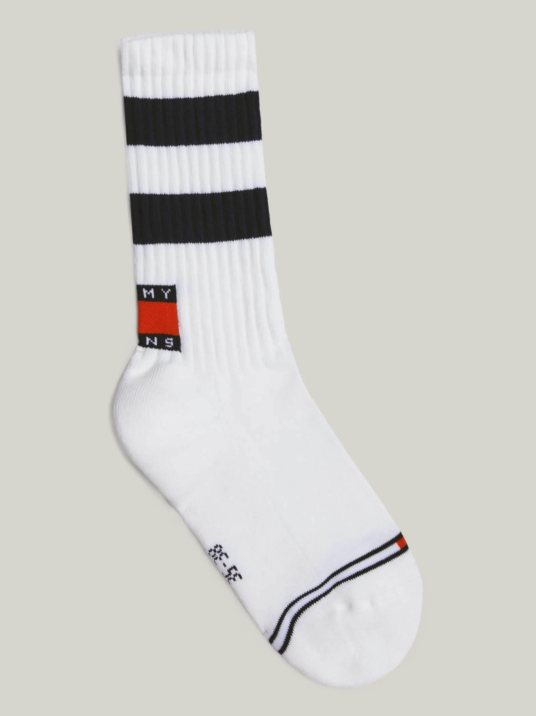 Bielizna & Skarpetki|Underwear & Socks*Tommy Hilfiger Prążkowane Skarpetki Z Paskiem WHITE/NAVY