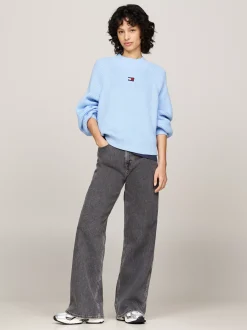 Swetry|Dzianina*Tommy Hilfiger Prążkowany Sweter O Pudełkowym Kroju VESSEL BLUE