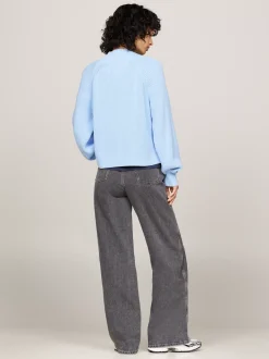 Swetry|Dzianina*Tommy Hilfiger Prążkowany Sweter O Pudełkowym Kroju VESSEL BLUE