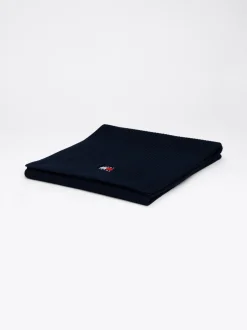 Czapki I Szaliki*Tommy Hilfiger Prążkowany Szalik Z Naszywką Heritage DARK NIGHT NAVY