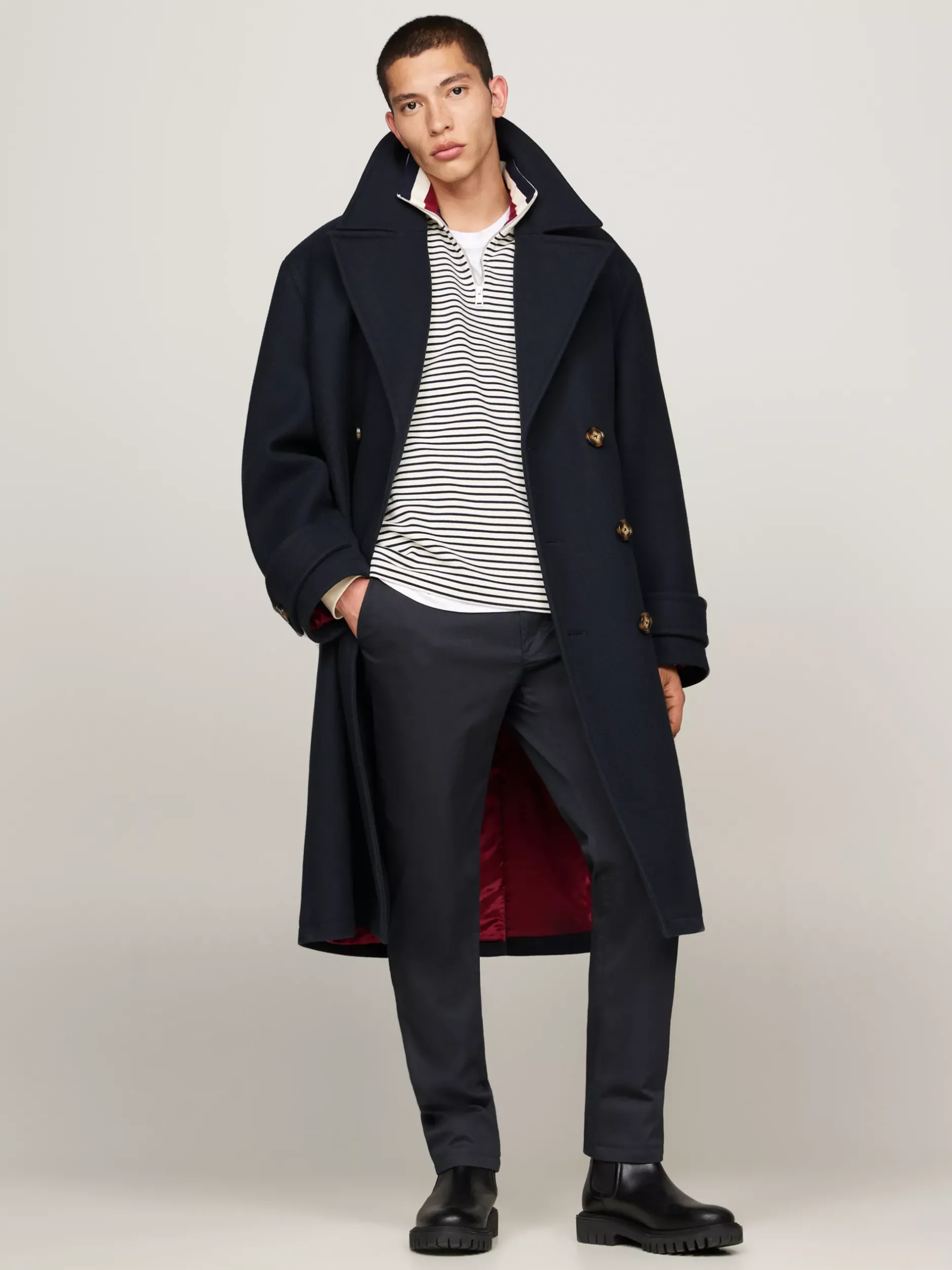 Spodnie*Tommy Hilfiger Proste Bawełniane Chinosy Denton Z Nadrukiem DESERT SKY
