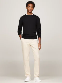 Spodnie*Tommy Hilfiger Proste Chinosy Denton Essential Z Diagonalu CLASSIC BEIGE