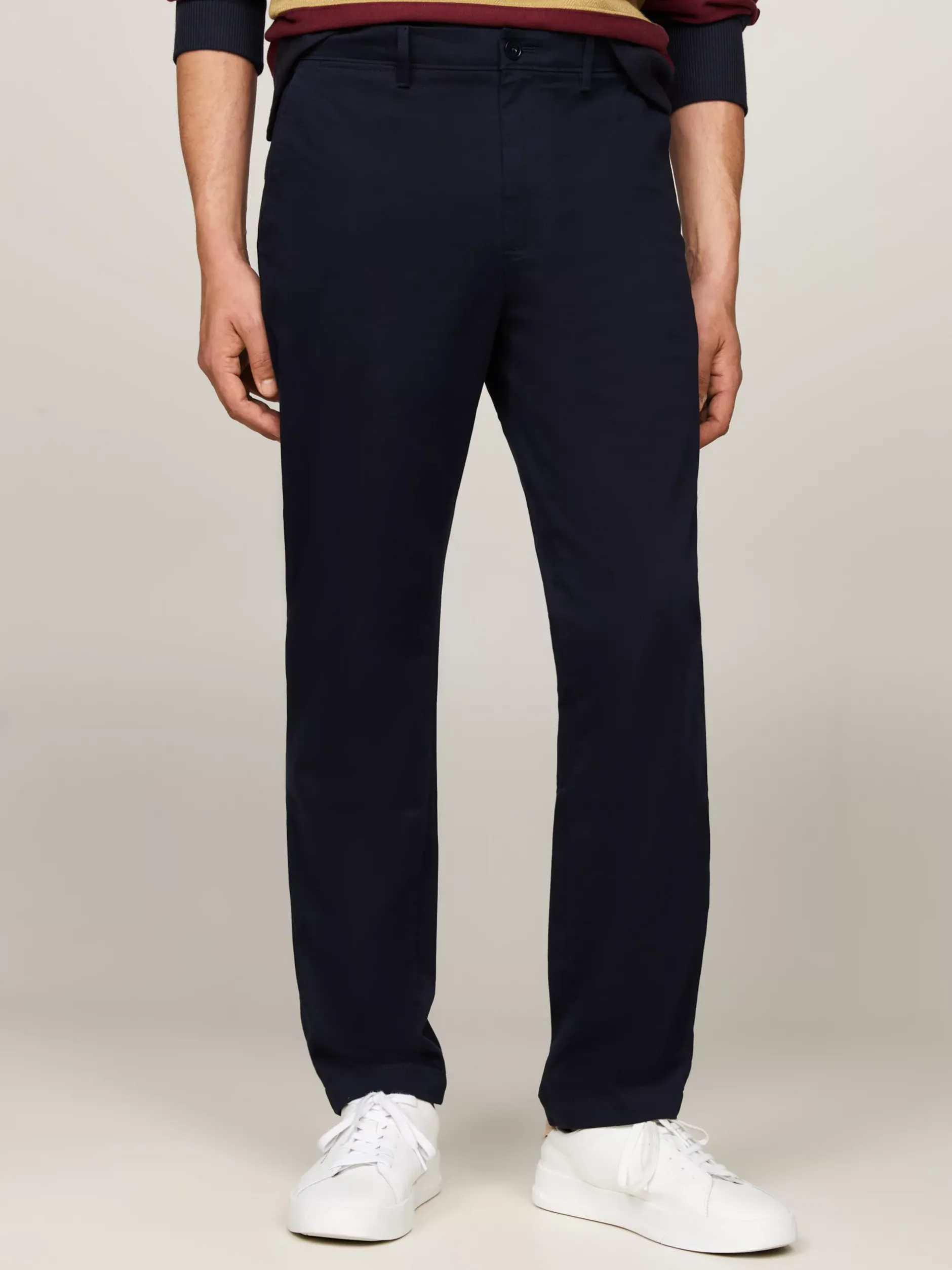 Spodnie*Tommy Hilfiger Proste Chinosy Denton Z Bawełny Ze Stretchem DESERT SKY