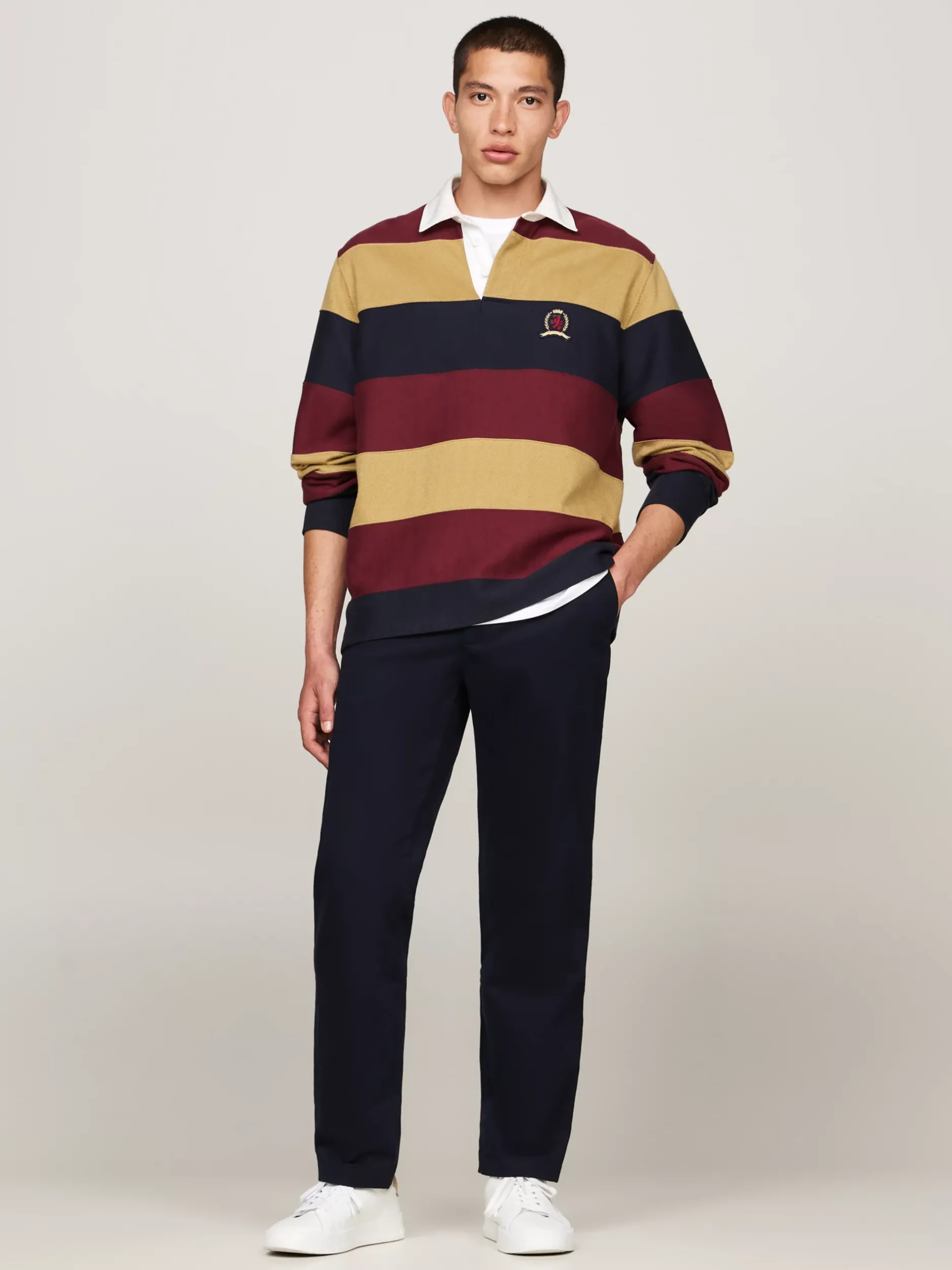 Spodnie*Tommy Hilfiger Proste Chinosy Denton Z Bawełny Ze Stretchem DESERT SKY