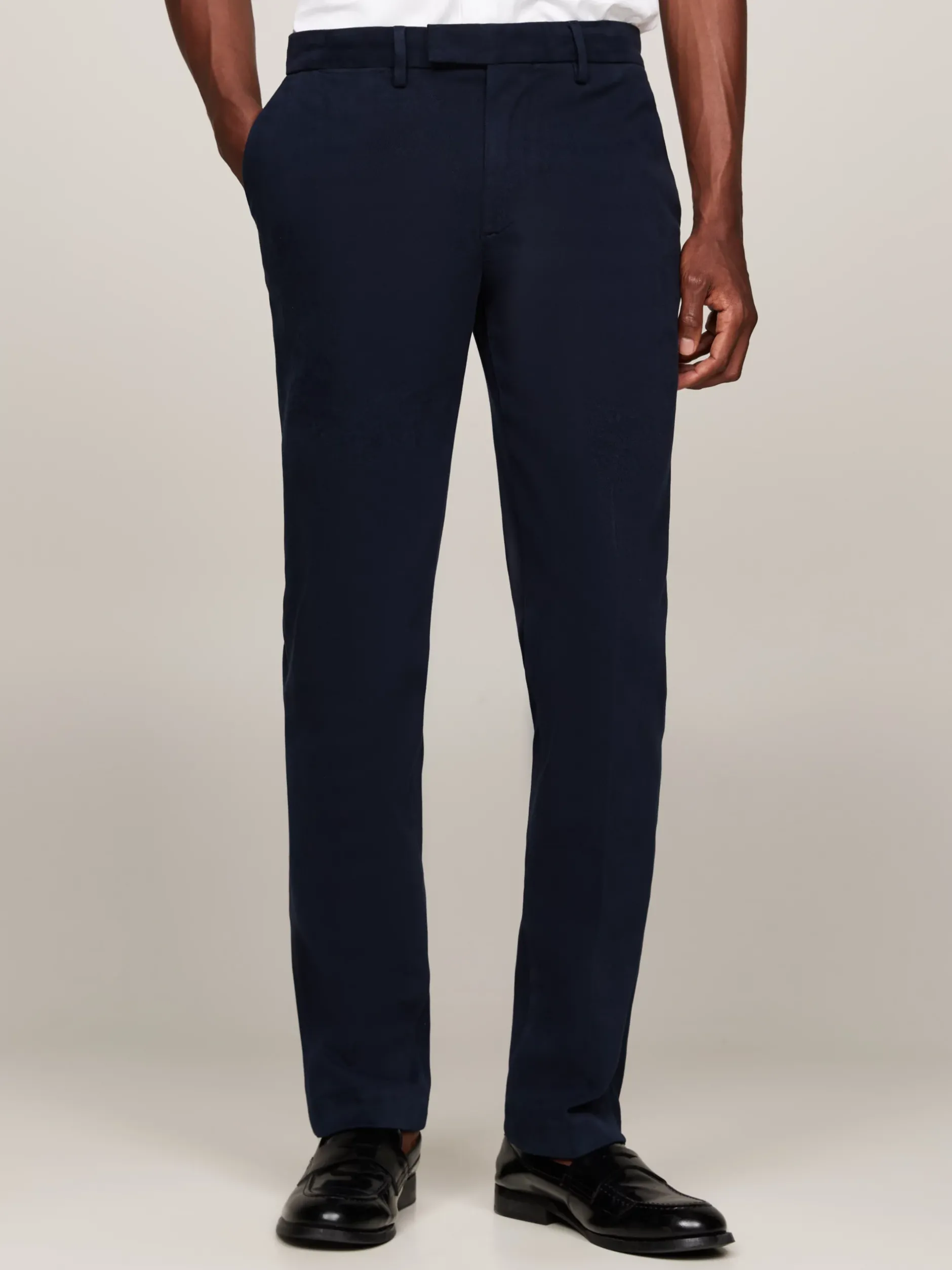 Spodnie*Tommy Hilfiger Proste Chinosy Smart Casual Denton DESERT SKY