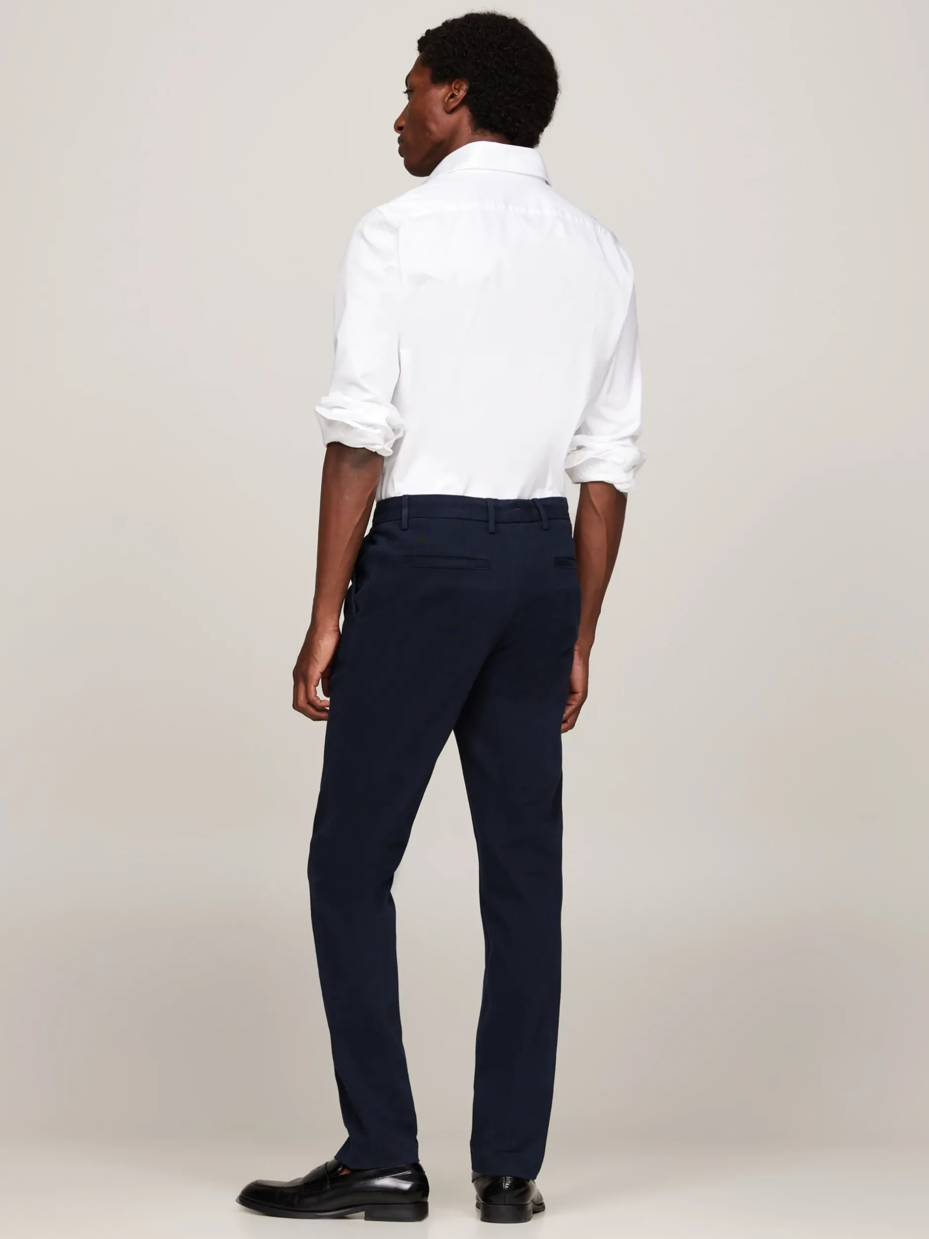 Spodnie*Tommy Hilfiger Proste Chinosy Smart Casual Denton DESERT SKY