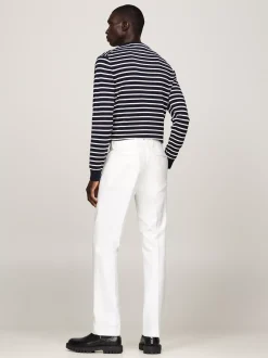 Spodnie*Tommy Hilfiger Proste Chinosy Smart Casual Z Bawełny ECRU