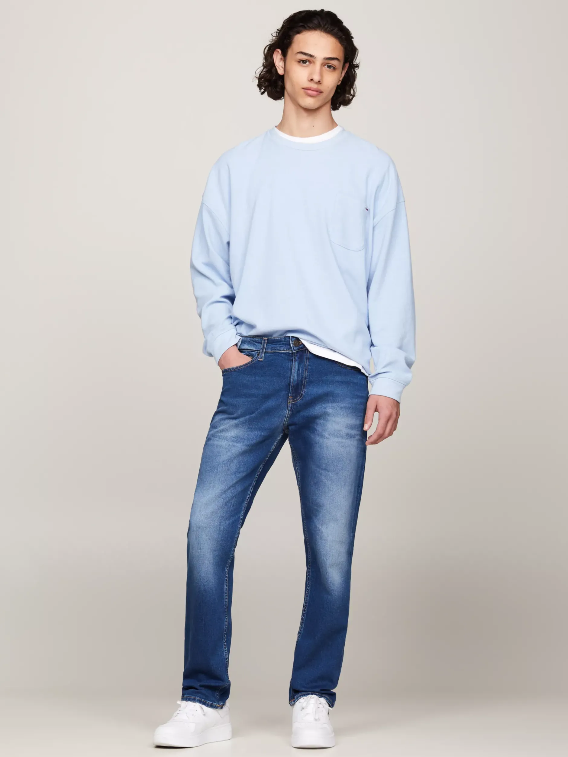 Jeansy*Tommy Hilfiger Proste Jeansy O Regularnym Kroju WILSON MID BLUE STRETCH
