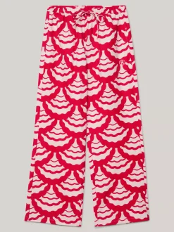 Spodnie*Tommy Hilfiger Proste Spodnie Z Muszelkowym Nadrukiem EXPLODED VASITY SEAL/ PRIMARY RED