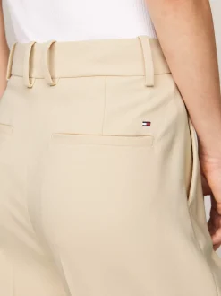 Spodnie*Tommy Hilfiger Proste Spodnie Z Zaszewkami COUNTRY IVORY