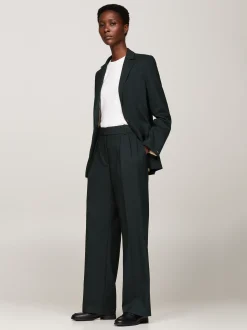 Spodnie*Tommy Hilfiger Proste Spodnie Z Zaszewkami MIDNIGHT MOSS