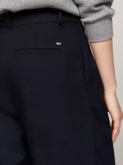 Spodnie*Tommy Hilfiger Proste Spodnie Z Zaszewkami DESERT SKY