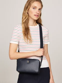 Torebki Na Pasku*Tommy Hilfiger Prostokątna Torebka Hilfiger Monotype SPACE BLUE