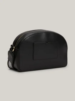 Torebki Na Pasku*Tommy Hilfiger Prostokątna Torebka Na Ramię Z Logo Na Pasku BLACK