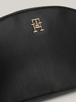 Torebki Na Pasku*Tommy Hilfiger Prostokątna Torebka Na Ramię Z Logo Na Pasku BLACK