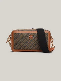 Torebki Na Pasku*Tommy Hilfiger Prostokątna Torebka TH Monoplay BLACK / TAN MIX
