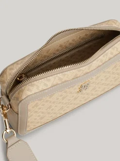 Torebki Na Pasku*Tommy Hilfiger Prostokątna Torebka TH Monoplay BEIGE