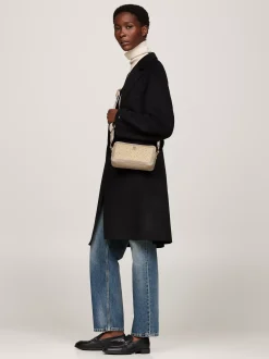 Torebki Na Pasku*Tommy Hilfiger Prostokątna Torebka TH Monoplay BEIGE