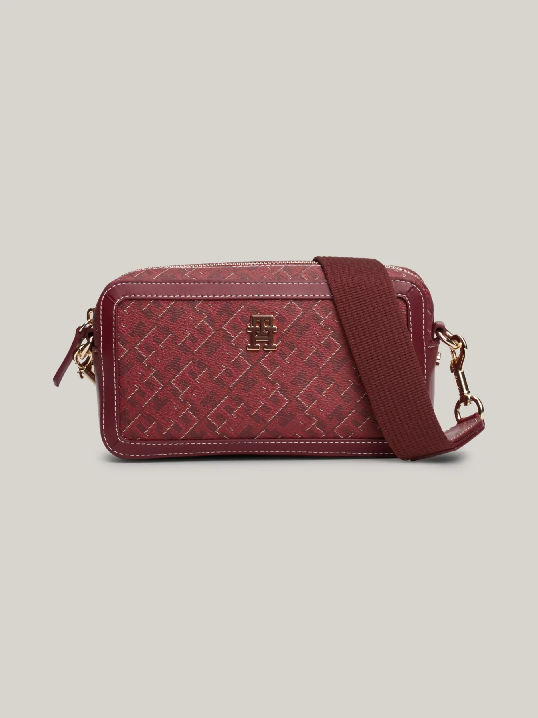 Torebki Na Pasku*Tommy Hilfiger Prostokątna Torebka TH Monoplay ROUGE