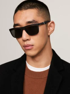 Okulary Przeciwsłoneczne*Tommy Hilfiger Prostokątne Okulary Przeciwsłoneczne MATTE BLACK