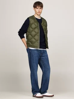 Kurtki & Płaszcze*Tommy Hilfiger Puchowa Kamizelka Z Falowanym Pikowaniem ARMY GREEN