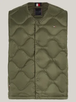 Kurtki & Płaszcze*Tommy Hilfiger Puchowa Kamizelka Z Falowanym Pikowaniem ARMY GREEN