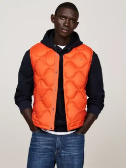 Kurtki & Płaszcze*Tommy Hilfiger Puchowa Kamizelka Z Falowanym Pikowaniem BONFIRE ORANGE
