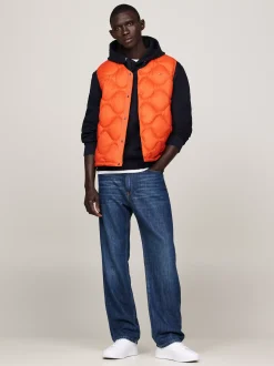 Kurtki & Płaszcze*Tommy Hilfiger Puchowa Kamizelka Z Falowanym Pikowaniem BONFIRE ORANGE