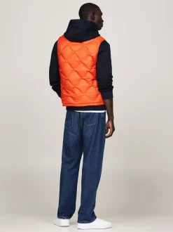 Kurtki & Płaszcze*Tommy Hilfiger Puchowa Kamizelka Z Falowanym Pikowaniem BONFIRE ORANGE