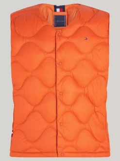 Kurtki & Płaszcze*Tommy Hilfiger Puchowa Kamizelka Z Falowanym Pikowaniem BONFIRE ORANGE