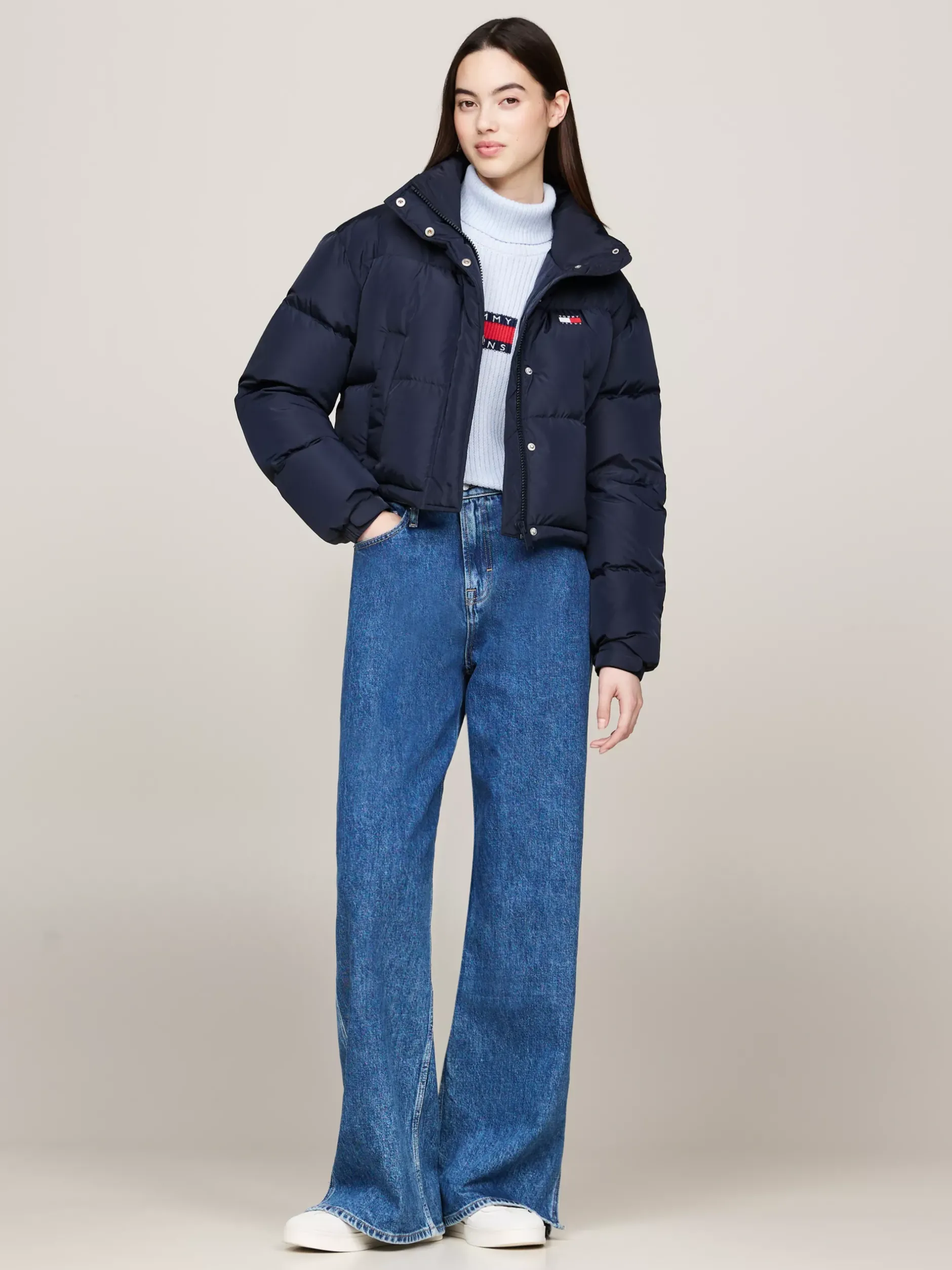 Kurtki & Płaszcze*Tommy Hilfiger Puchowa Kurtka Alaska Z Logo Z Tyłu DARK NIGHT NAVY