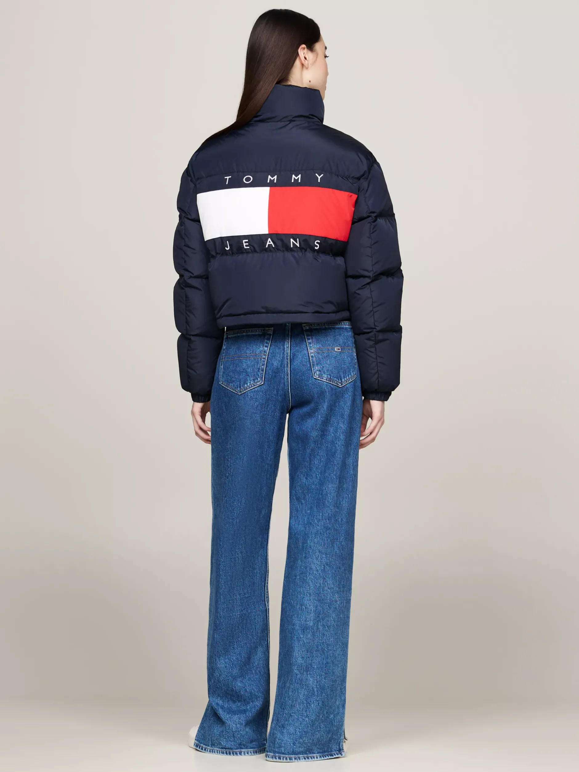 Kurtki & Płaszcze*Tommy Hilfiger Puchowa Kurtka Alaska Z Logo Z Tyłu DARK NIGHT NAVY