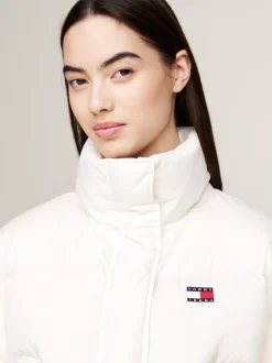 Kurtki & Płaszcze*Tommy Hilfiger Puchowa Kurtka Alaska Z Logo Z Tyłu ANCIENT WHITE