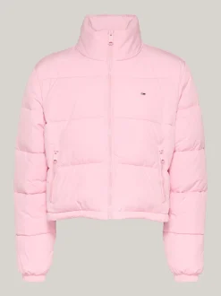 Kurtki & Płaszcze*Tommy Hilfiger Puchowa Kurtka Na Zamek O Skróconym Kroju BALLET PINK