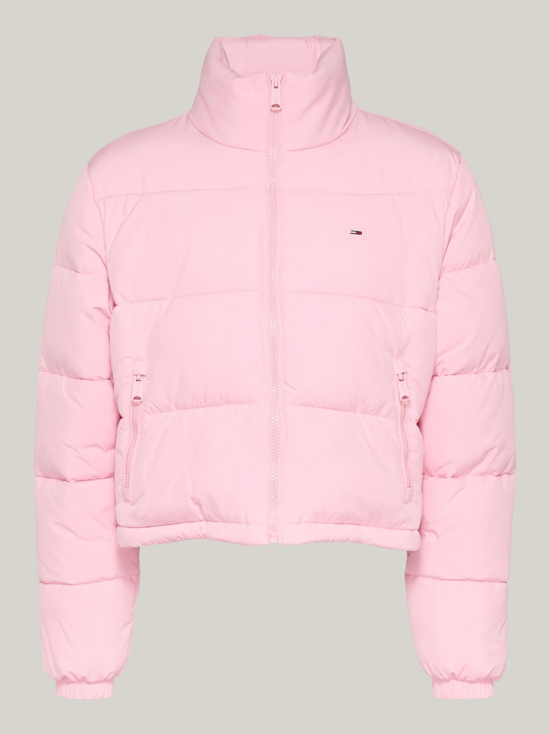 Kurtki & Płaszcze*Tommy Hilfiger Puchowa Kurtka Na Zamek O Skróconym Kroju BALLET PINK