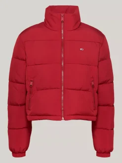 Kurtki & Płaszcze*Tommy Hilfiger Puchowa Kurtka Na Zamek O Skróconym Kroju REGATTA RED