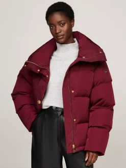 Kurtki & Płaszcze*Tommy Hilfiger Puchowa Kurtka O Kroju Oversize DEEP ROUGE