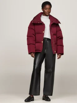 Kurtki & Płaszcze*Tommy Hilfiger Puchowa Kurtka O Kroju Oversize DEEP ROUGE