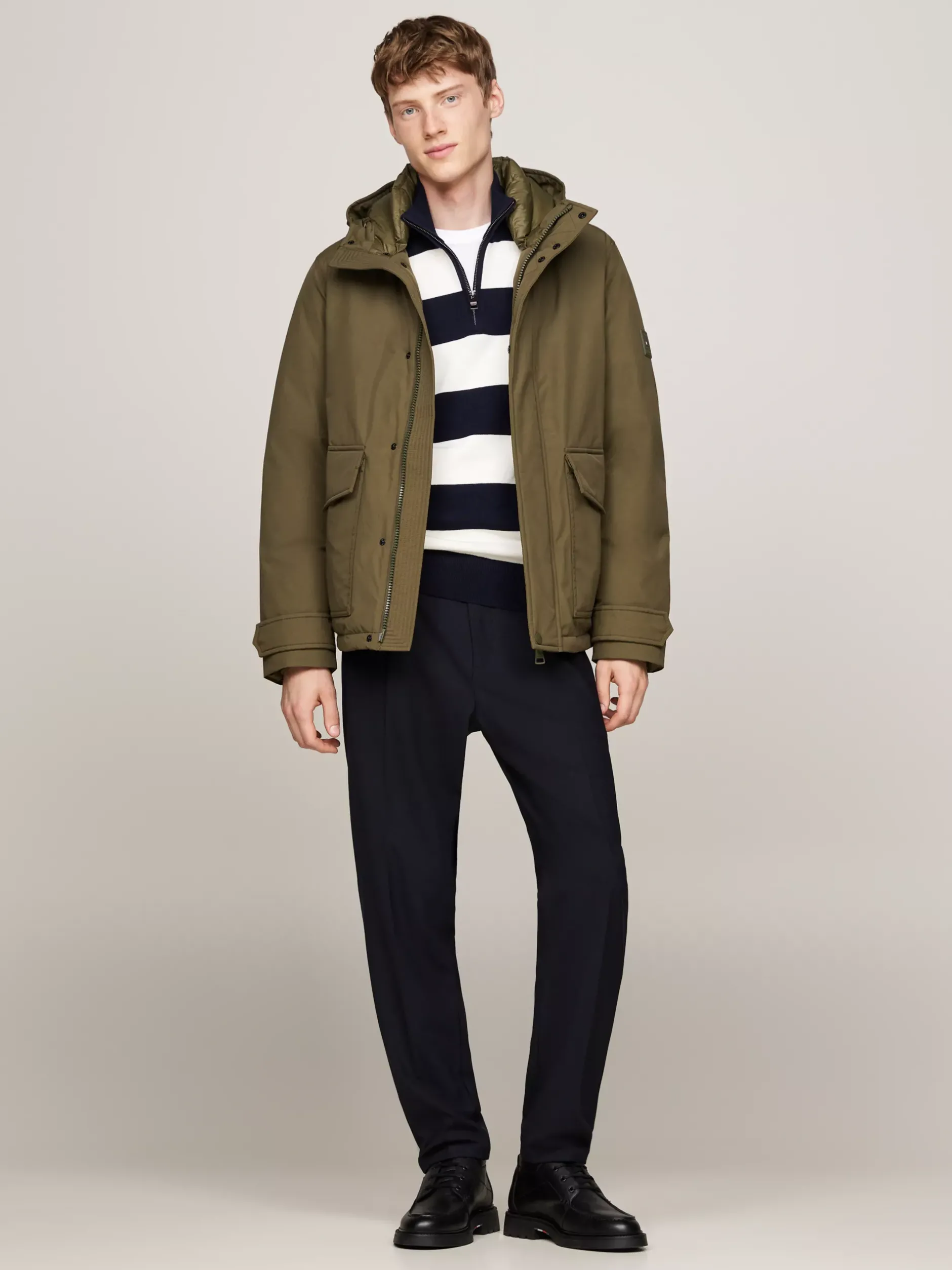 Kurtki & Płaszcze*Tommy Hilfiger Puchowa Kurtka Rockie Z Kapturem ARMY GREEN