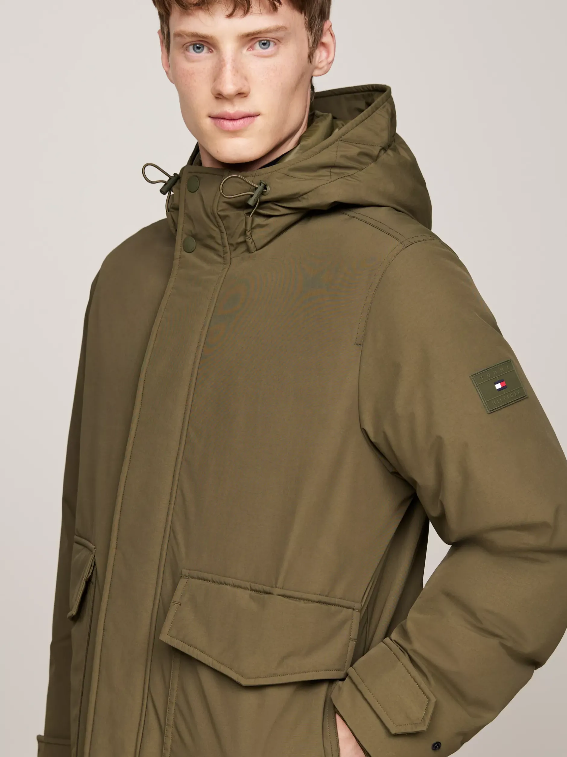 Kurtki & Płaszcze*Tommy Hilfiger Puchowa Kurtka Rockie Z Kapturem ARMY GREEN