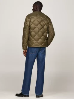 Kurtki & Płaszcze*Tommy Hilfiger Puchowa Kurtka Z Falowanym Pikowaniem ARMY GREEN