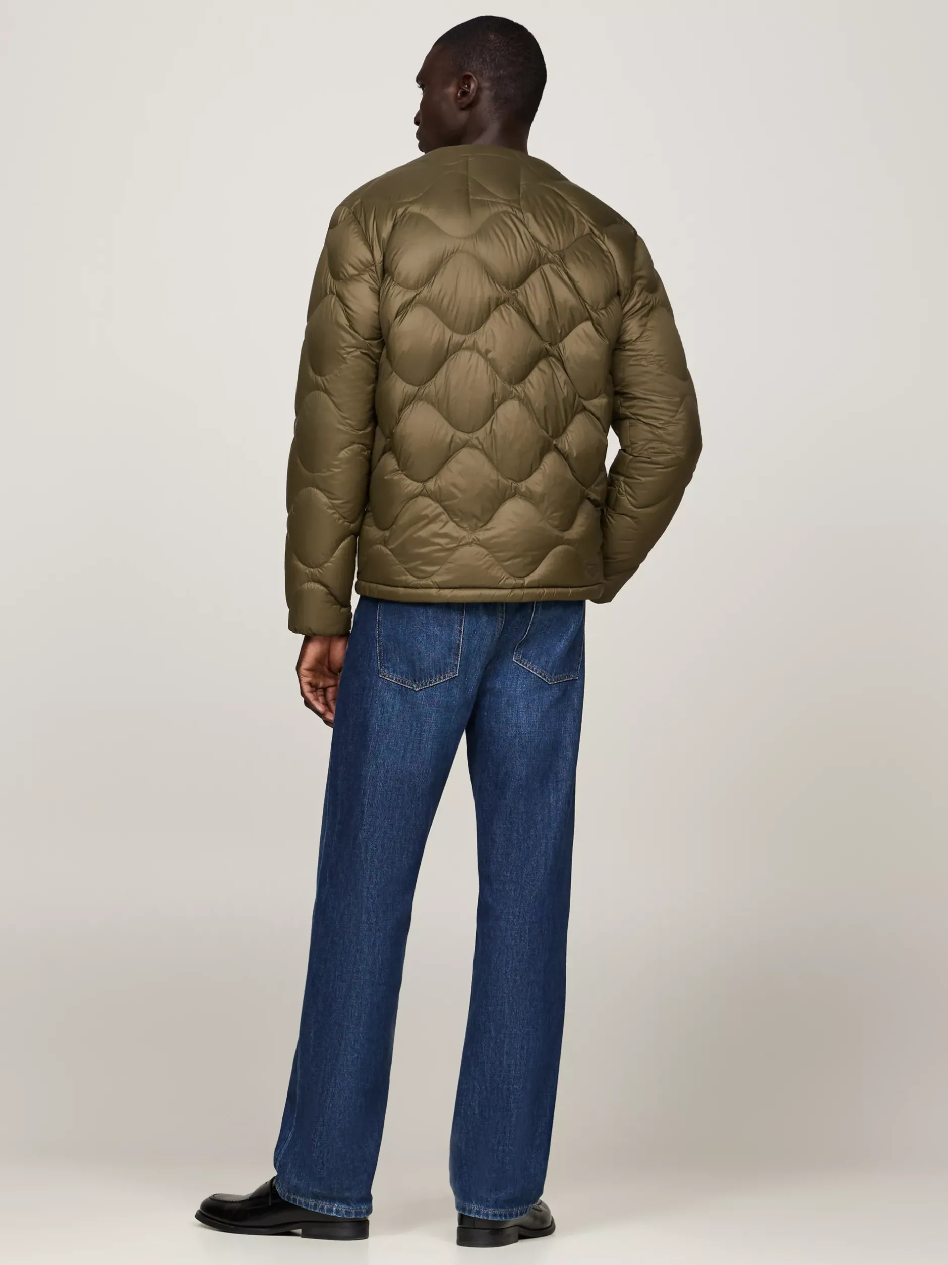 Kurtki & Płaszcze*Tommy Hilfiger Puchowa Kurtka Z Falowanym Pikowaniem ARMY GREEN